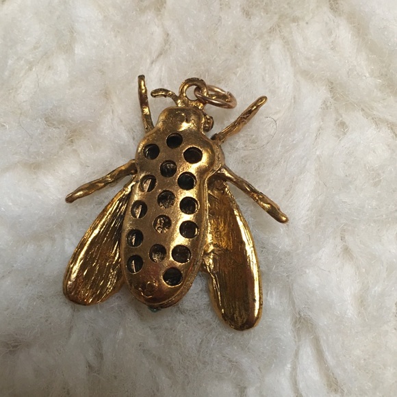 Iridescent Green Bug Pendant or Charm - Picture 2 of 3